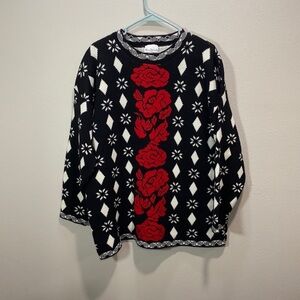 Nan Dorsey‎ Vintage 1980s  sweater rose